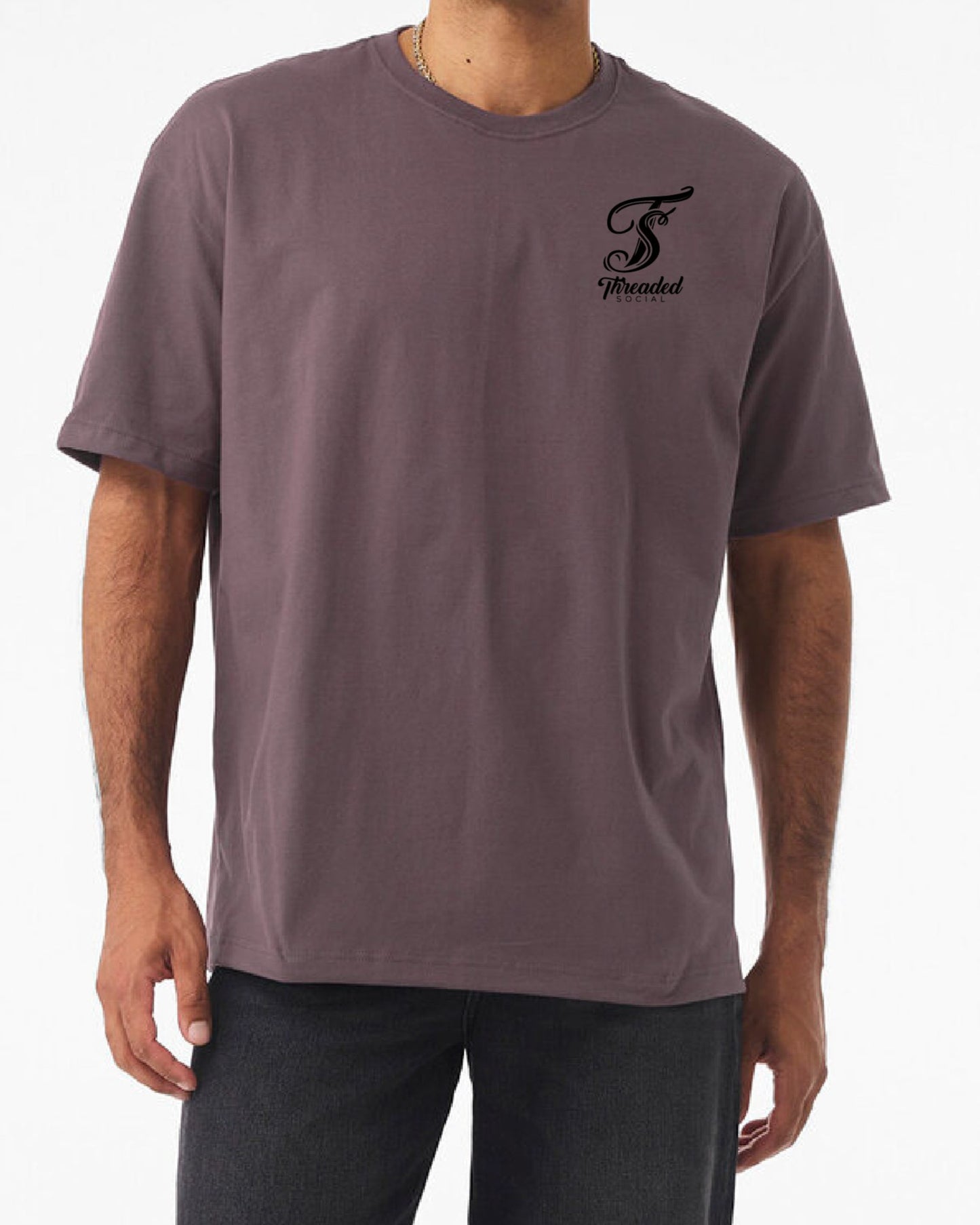 Short Sleeve Heavyweight oversized tee shirt with left chest logo
