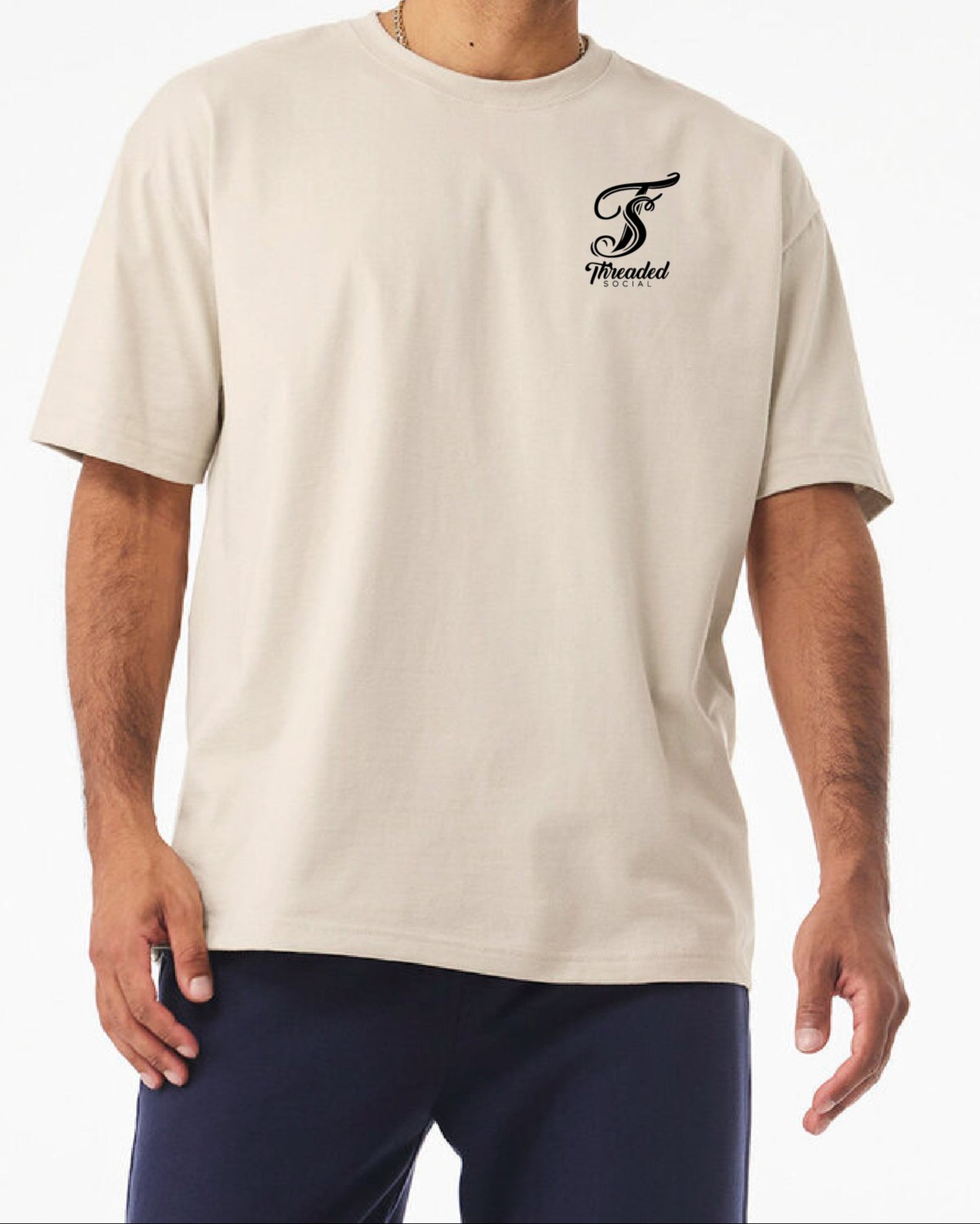 Short Sleeve Heavyweight oversized tee shirt with left chest logo