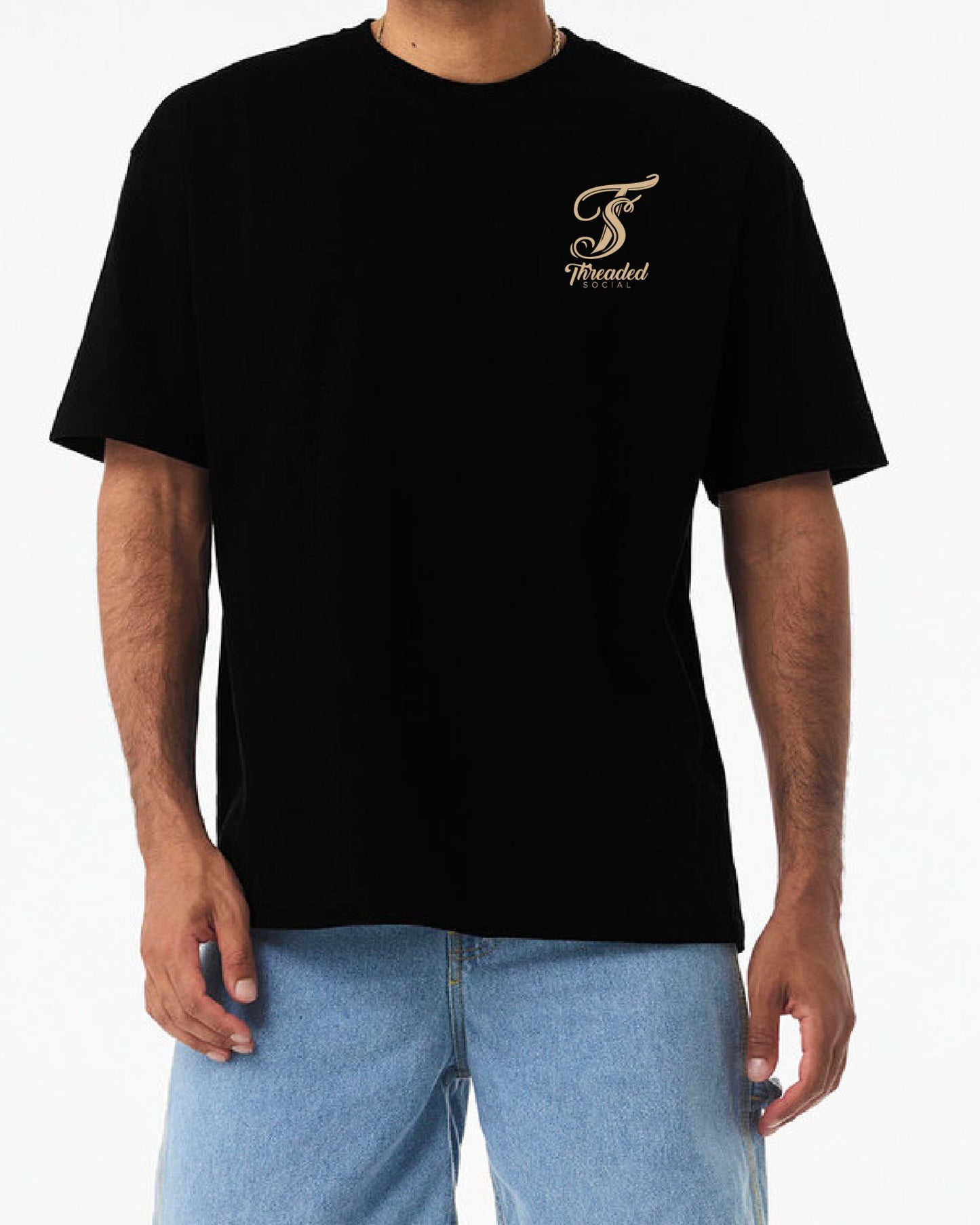 Short Sleeve Heavyweight oversized tee shirt with left chest logo