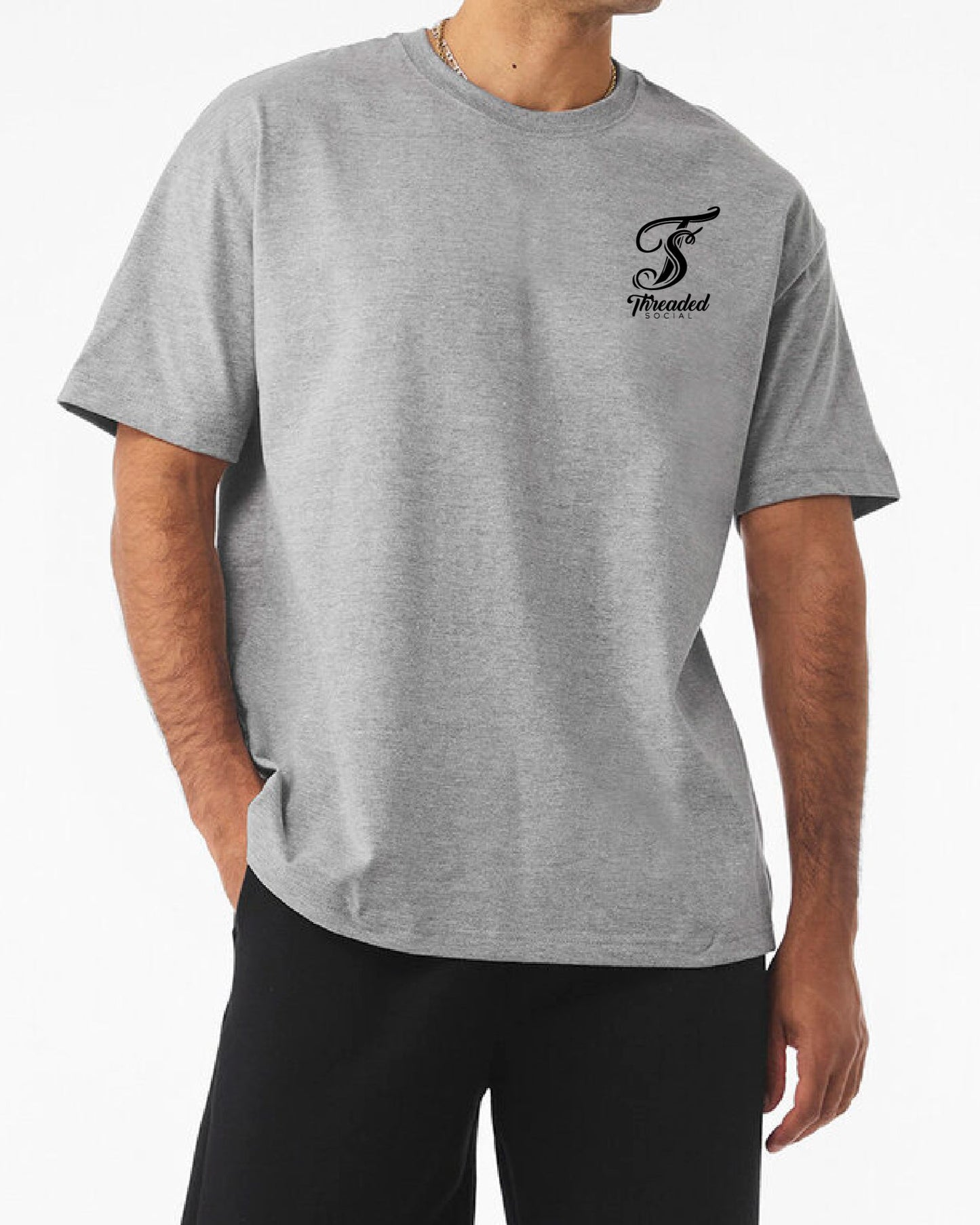 Short Sleeve Heavyweight oversized tee shirt with left chest logo