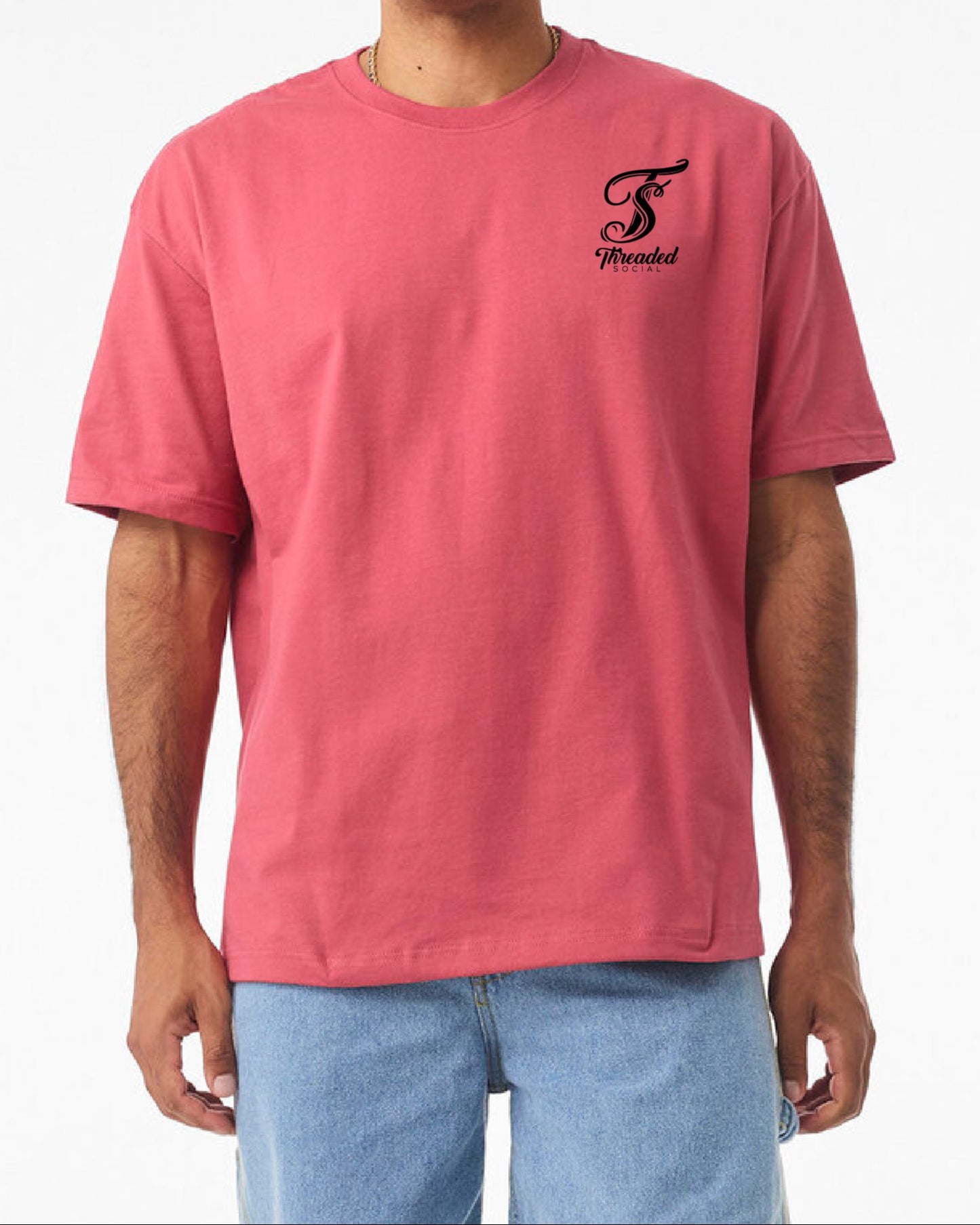 Short Sleeve Heavyweight oversized tee shirt with left chest logo