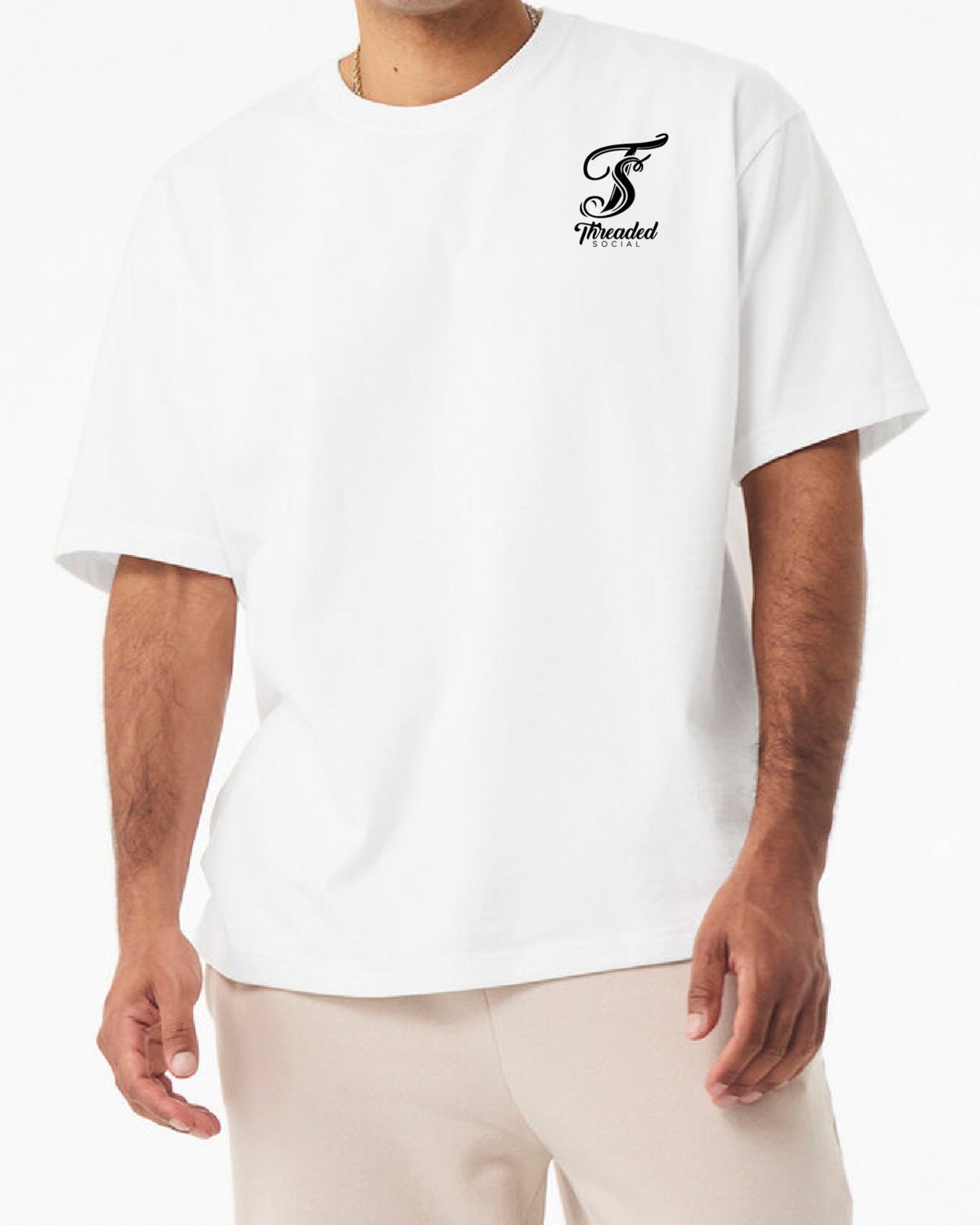 Short Sleeve Heavyweight oversized tee shirt with left chest logo