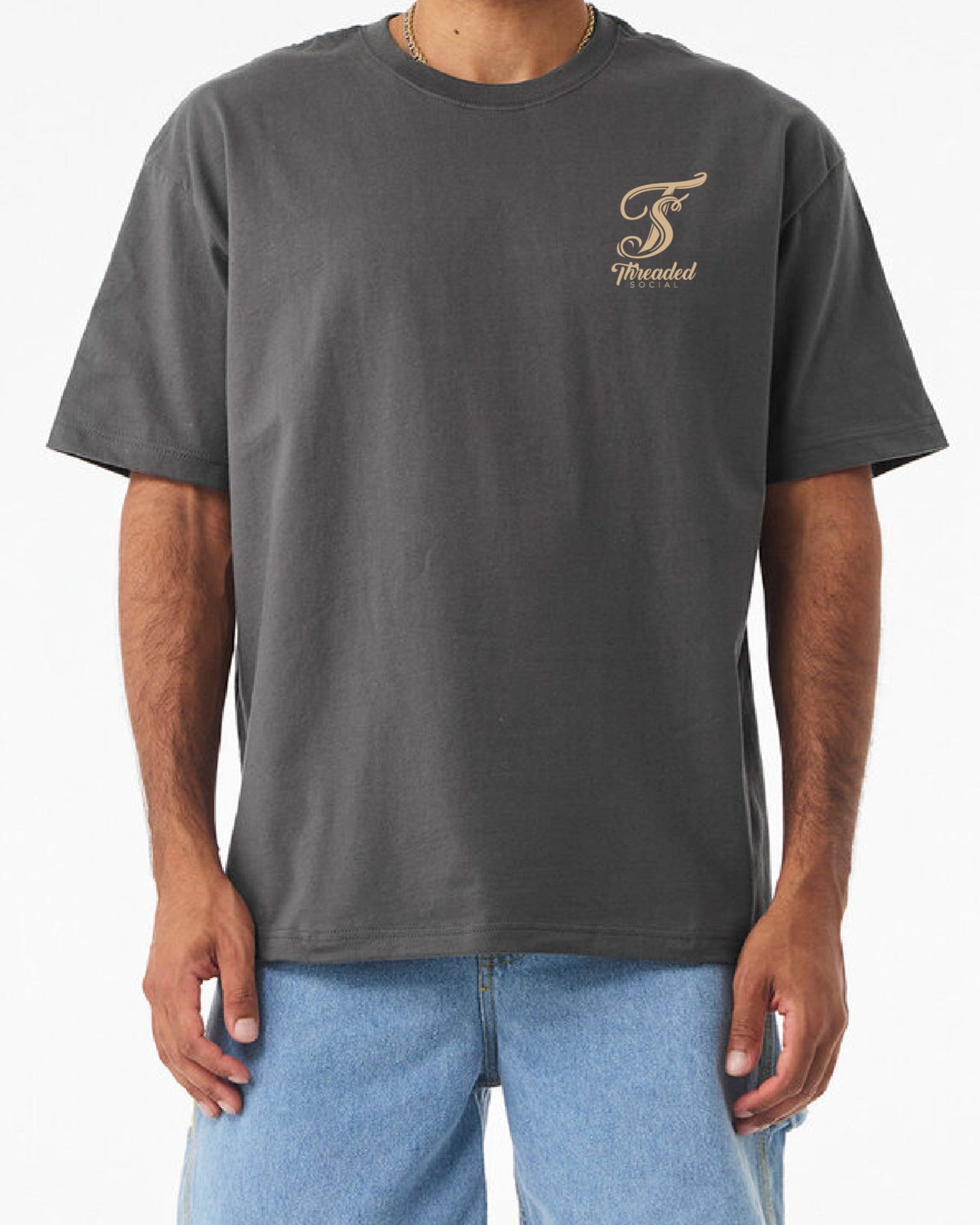 Short Sleeve Heavyweight oversized tee shirt with left chest logo