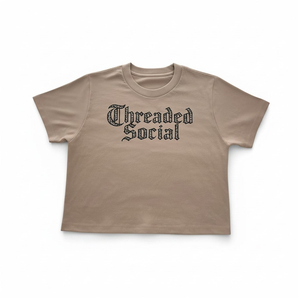 Leopard goth ladies crop tee